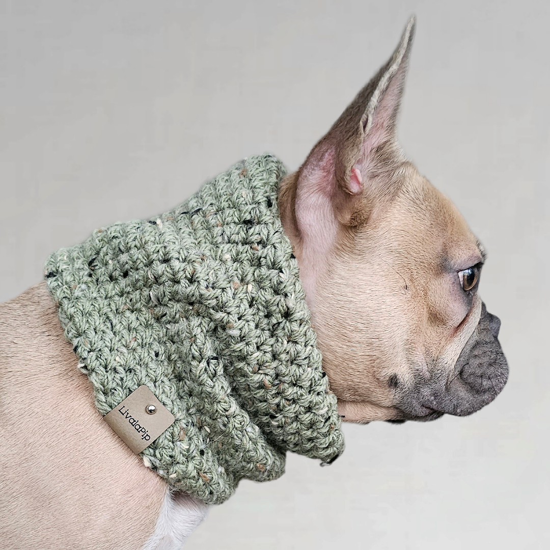 LivalaPip™ - Turtleneck scarf Tweed - Olive