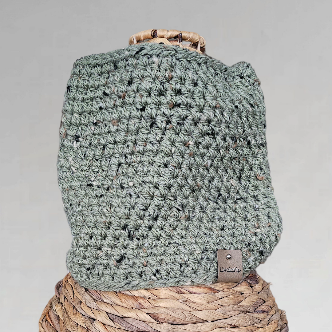 LivalaPip™ - Turtleneck scarf Tweed - Olive