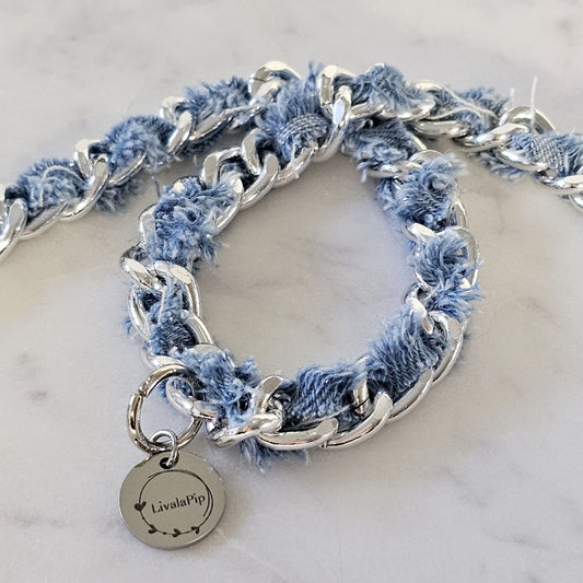 LivalaPip™ - ID Collar - Ruffle Denim