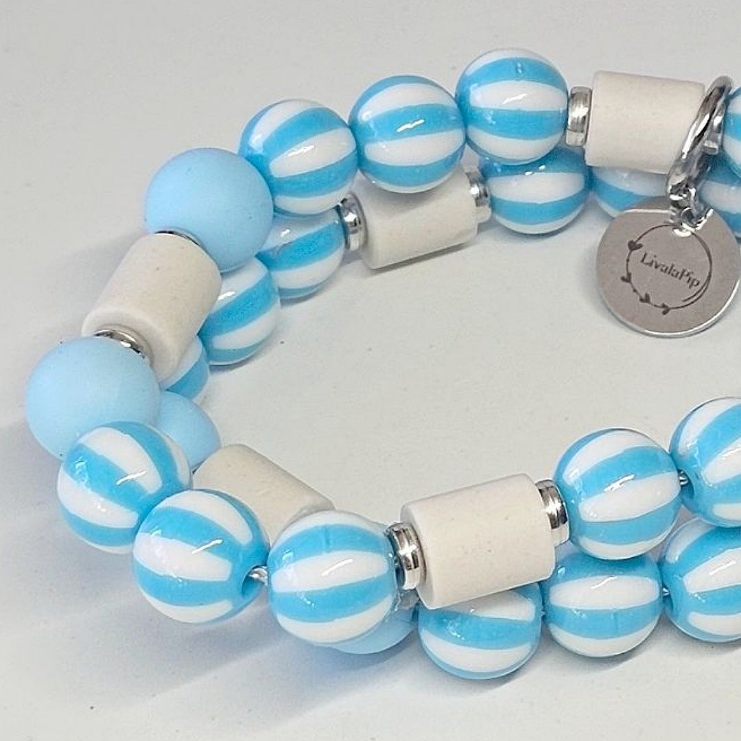 LivalaPip™ - Anti-tekenketting - Stripes Only Aqua