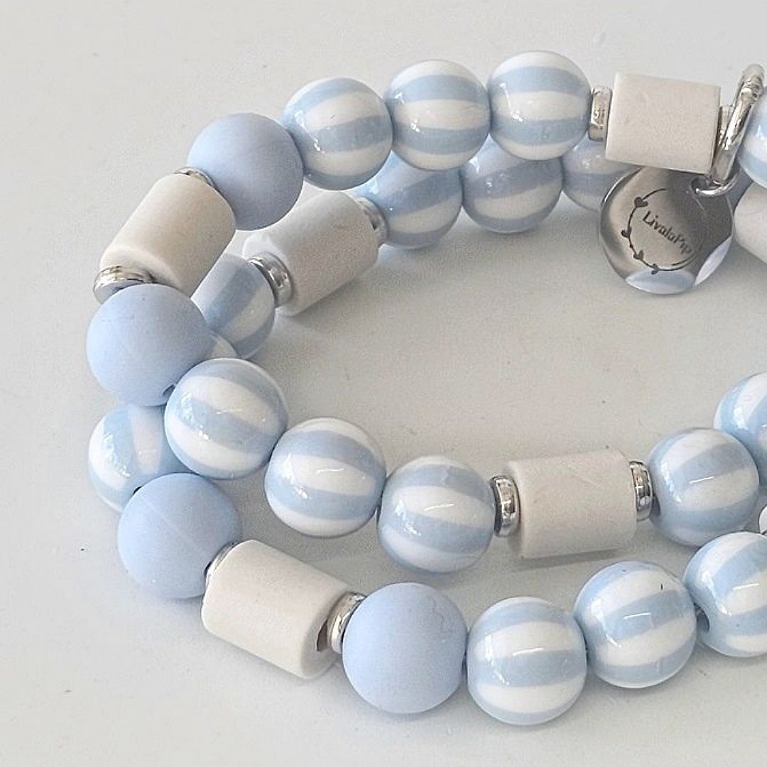 LivalaPip™ - Anti-tekenketting - Stripes Only BabyBlue