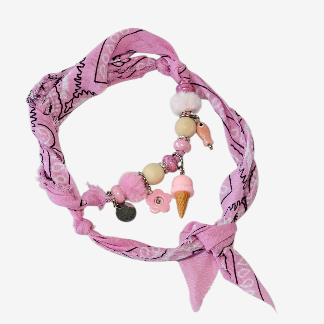 LivalaPip™ - Bandana Ketting - Ibiza Pastel Pink