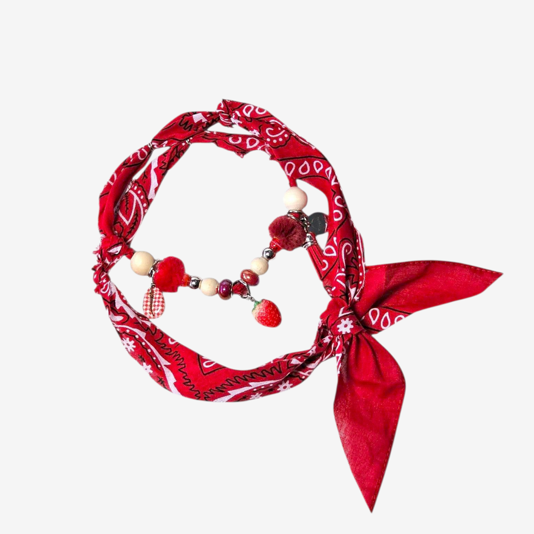 LivalaPip™ - Bandana Ketting - Ibiza Strawberrry Red