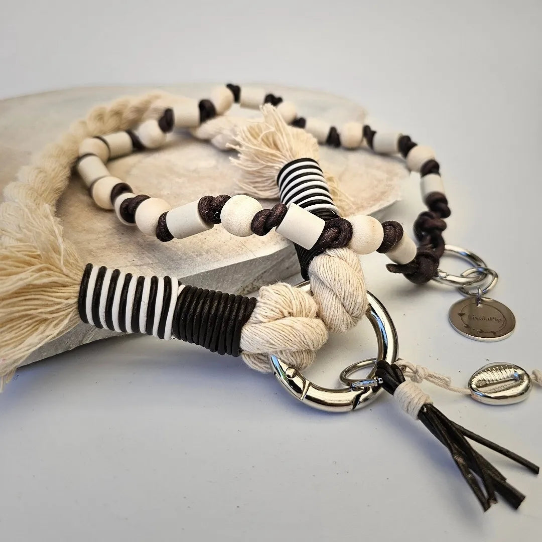 LivalaPip™ - Rope Necklace - Natural brown/white