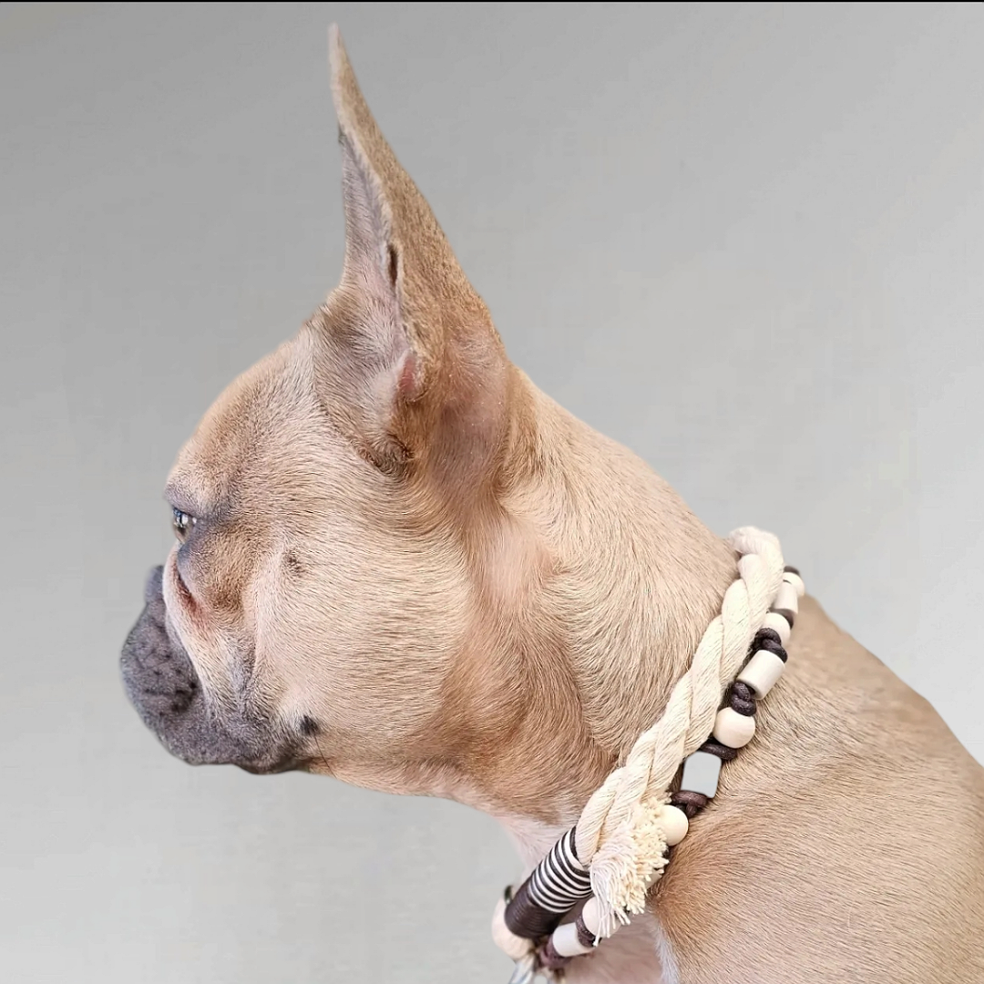 LivalaPip™ - Rope Necklace - Natural brown/white