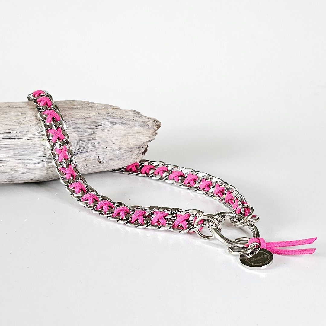LivalaPip™ - ID Collar - Schakel - Steel Fuchsia