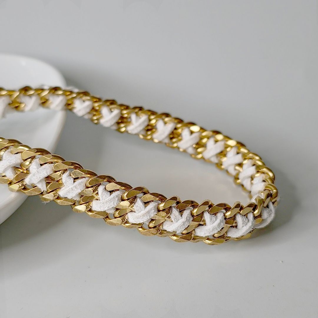 LivalaPip™ - ID Collar - Schakel - Steel Gold White
