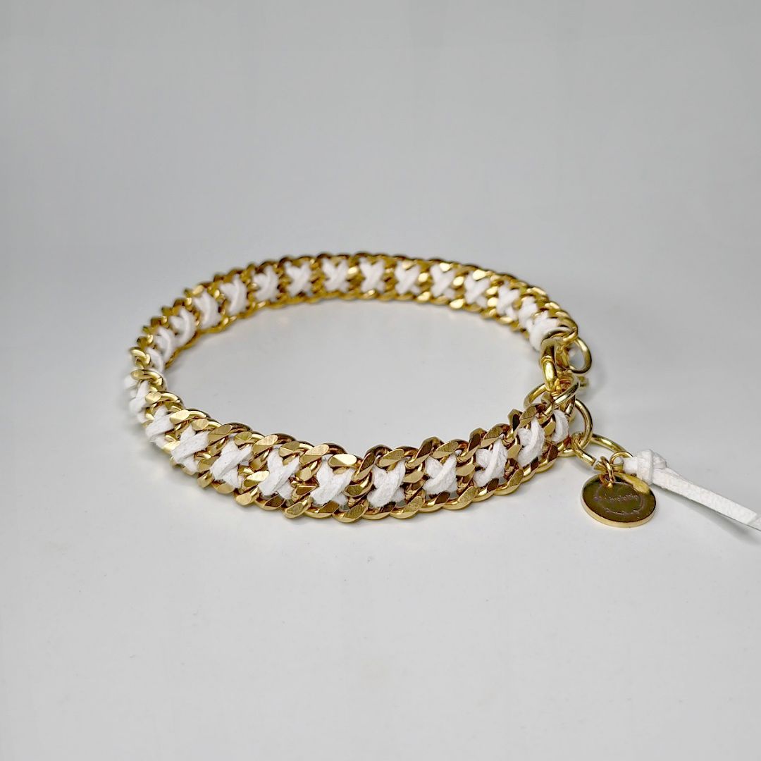 LivalaPip™ - ID Collar - Schakel - Steel Gold White