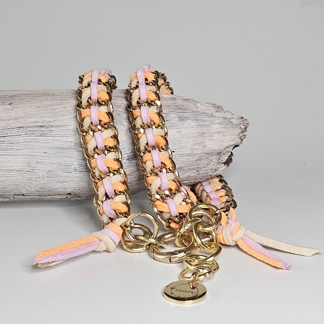 LivalaPip™ - ID collar  - Schakel - Steel Pastel Delight