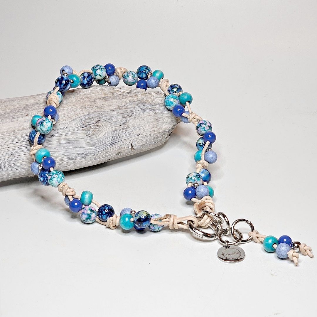 LivalaPip™ - Ketting Leer - Blue Lagoon