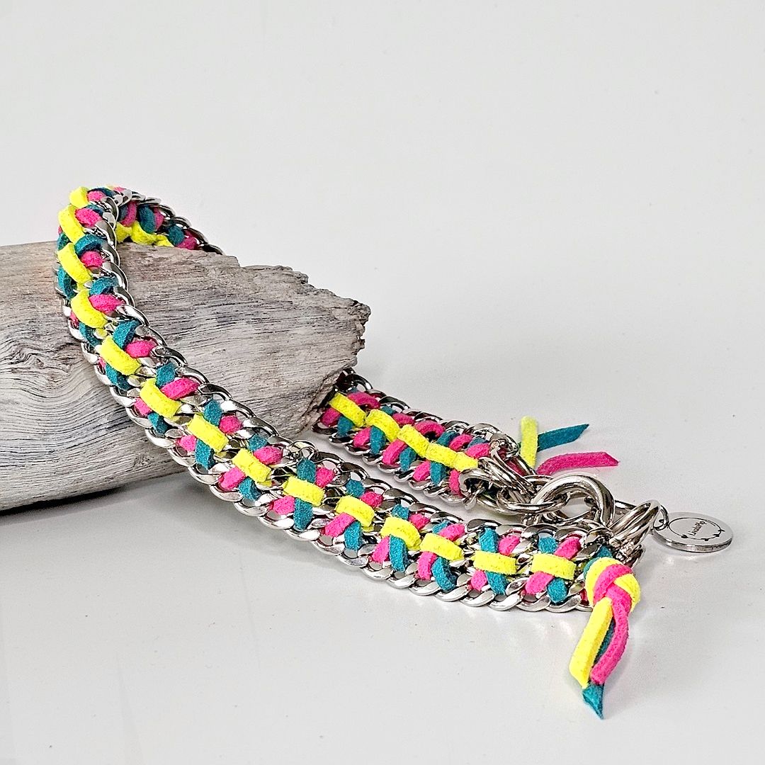 LivalaPip™ -ID Collar - Schakel -Steel Tropical Twist