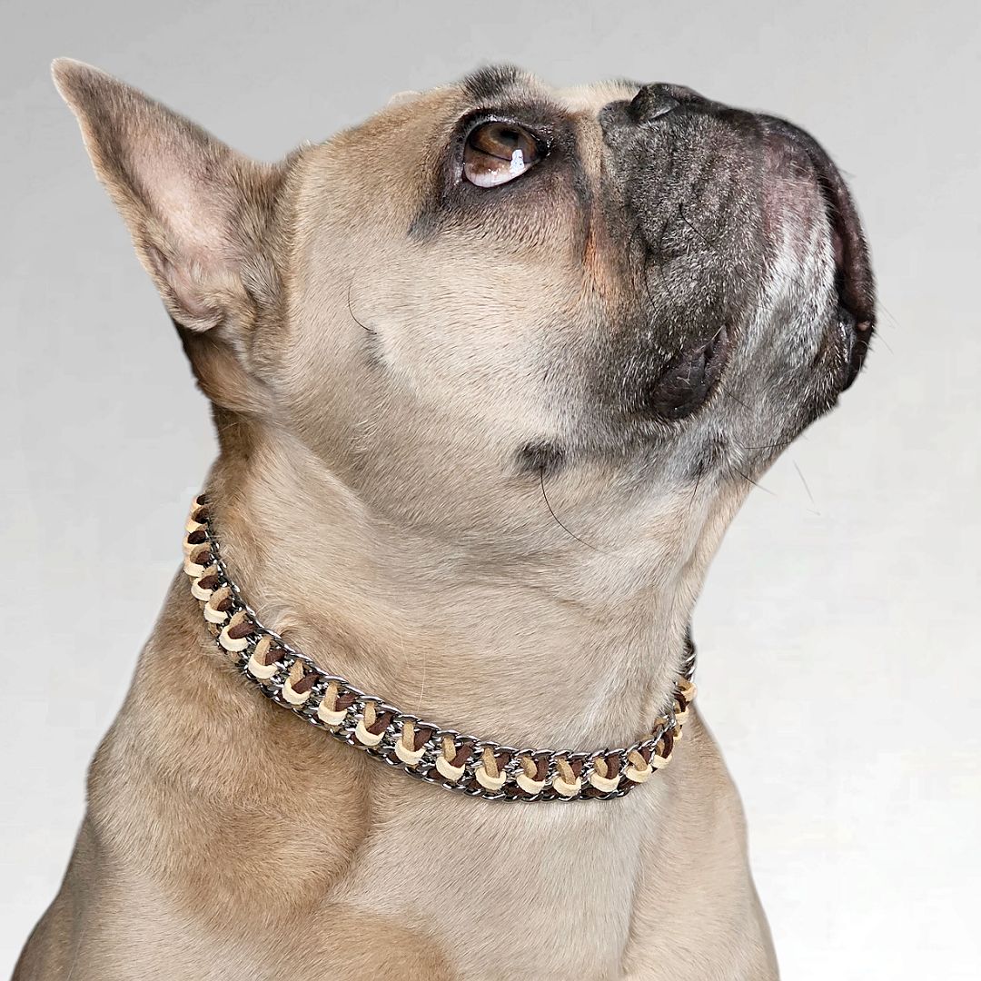 LivalaPip™ - ID Collar - Schakel - Steel Café Latte