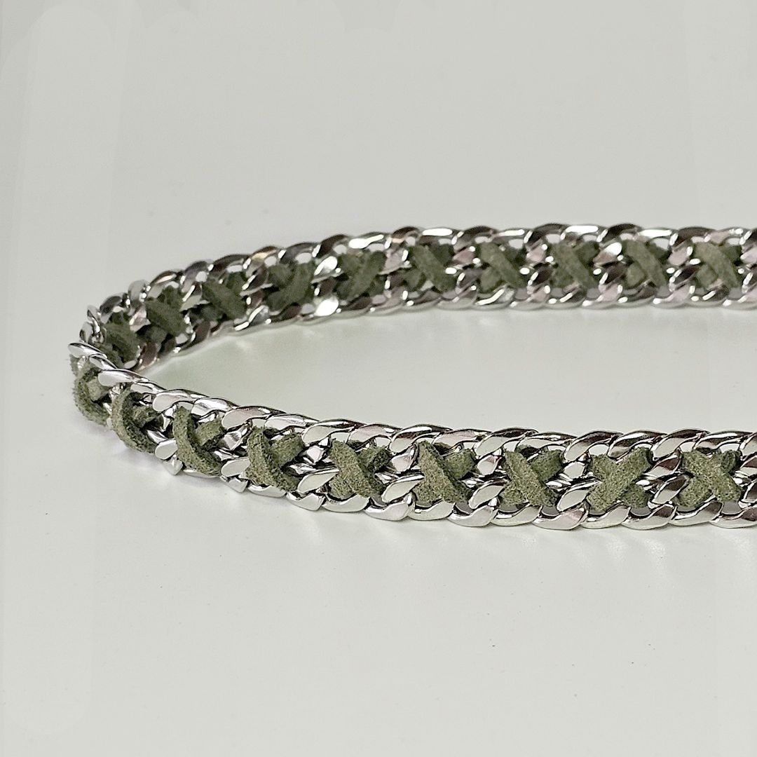 LivalaPip™ - ID Collar - Schakel - Steel Moss Green