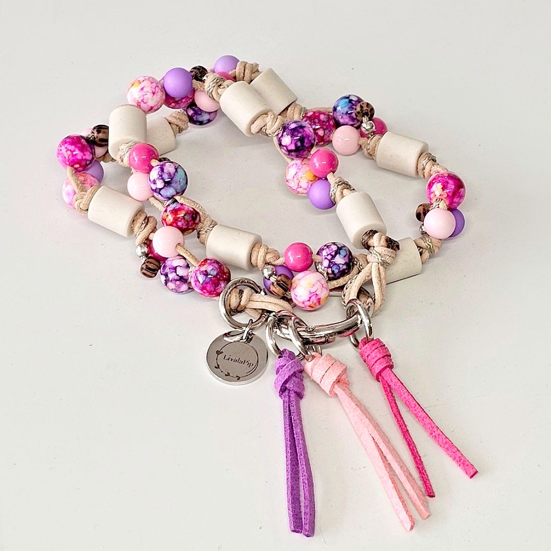 LivalaPip™ - Anti-tekenketting - Leer - Berry Bliss