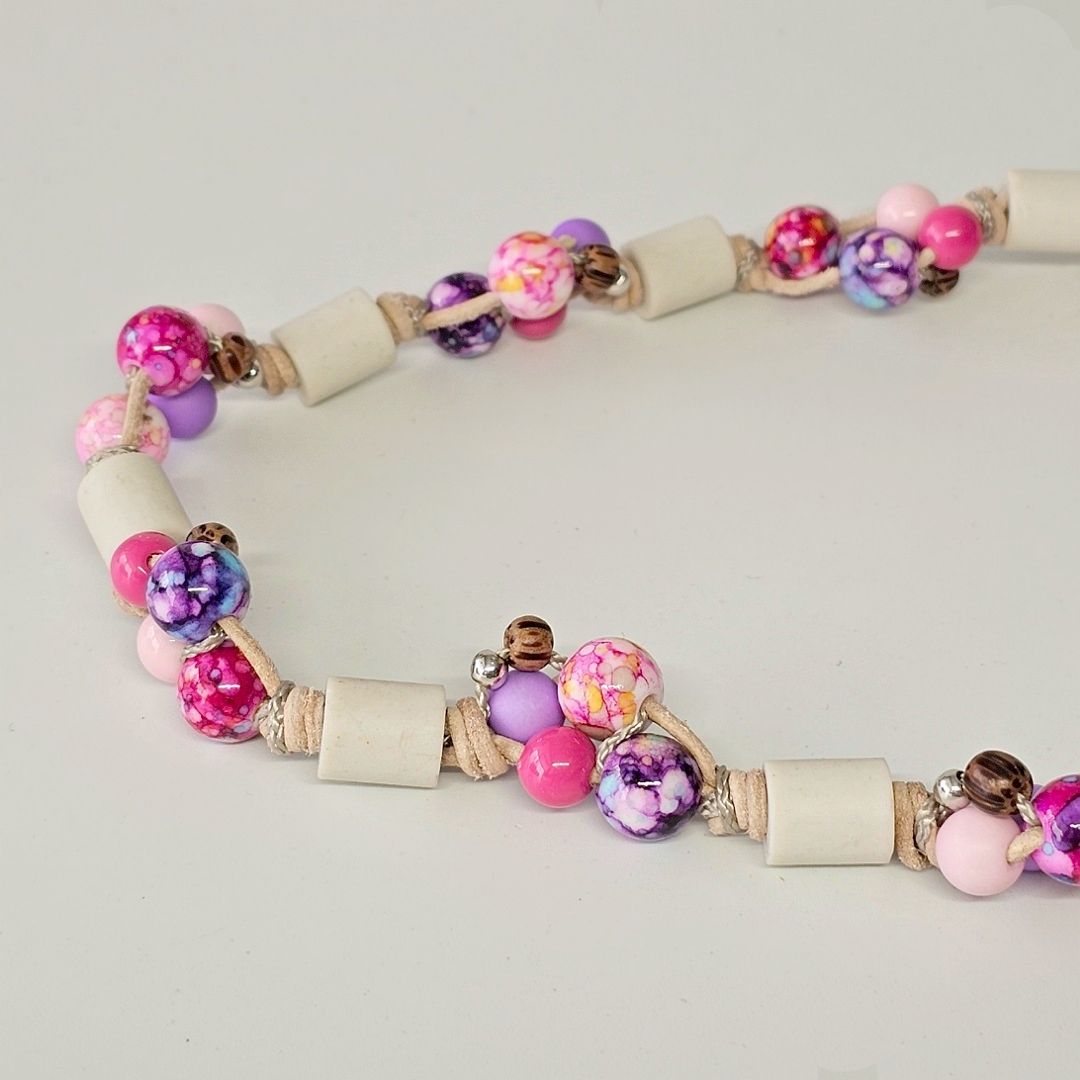 LivalaPip™ - Anti-tekenketting - Leer - Berry Bliss