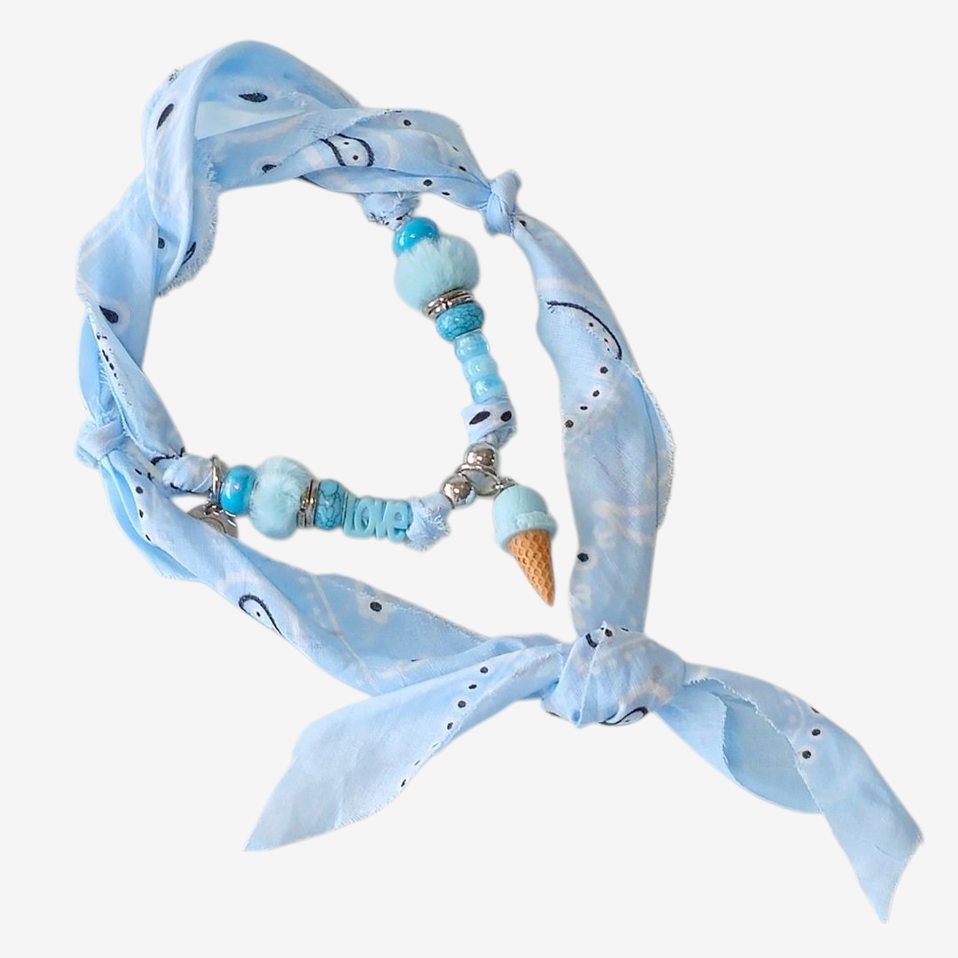 LivalaPip™ - Bandana Ketting - Ibiza Baby Blue