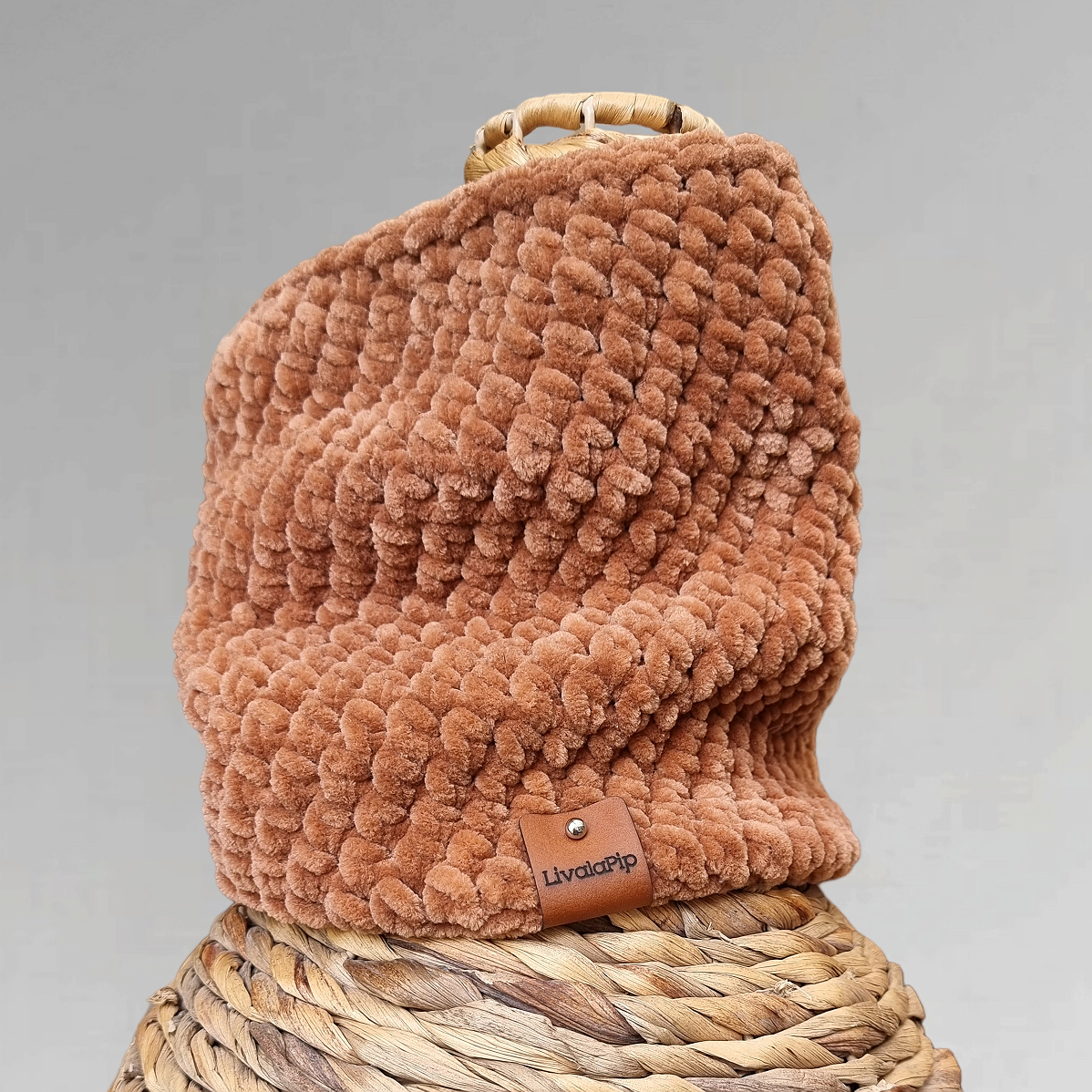 LivalaPip™ - Turtleneck scarf Supersoft - Chestnut brown