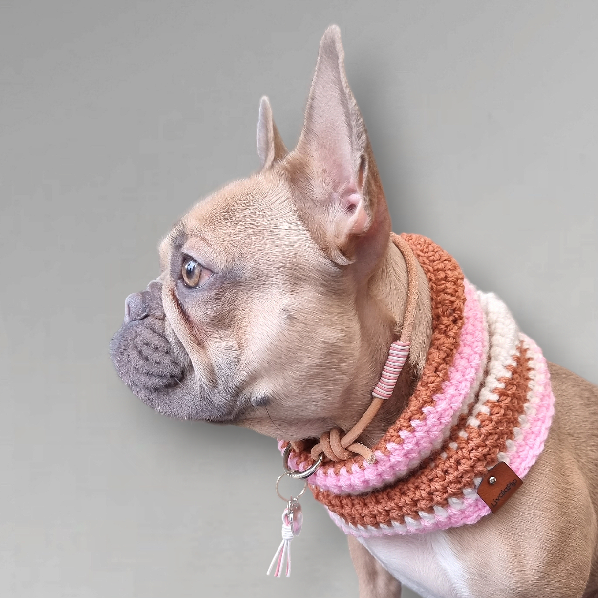 LivalaPip™ - Necklace Leather - Pastel pink/White