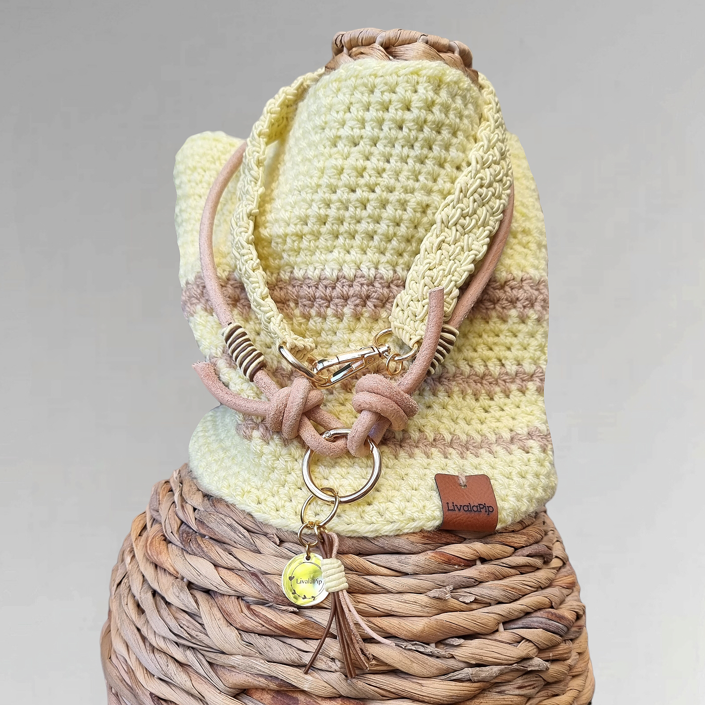 LivalaPip™ - Leather Necklace - Pastel Yellow