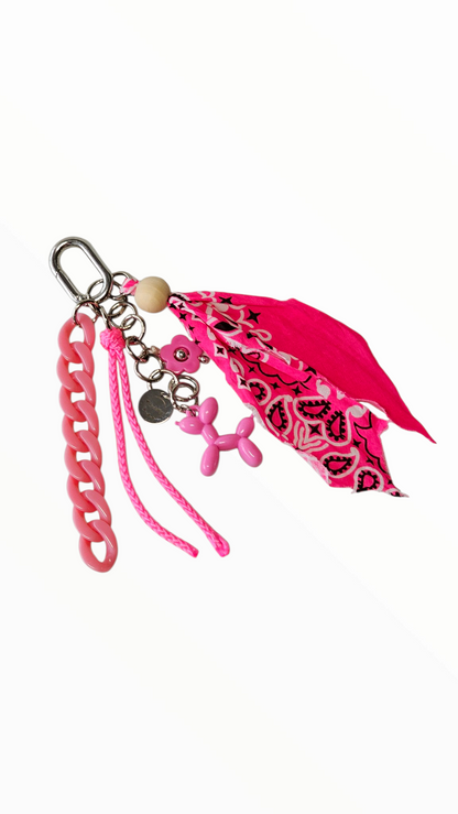 Liva.Jewelz ™ - Bandana Tas/Sleutel Hanger -  Ibiza Neon Pink