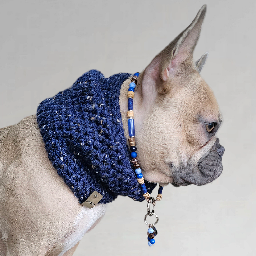 LivalaPip™ - Turtleneck scarf Tweed - Navy