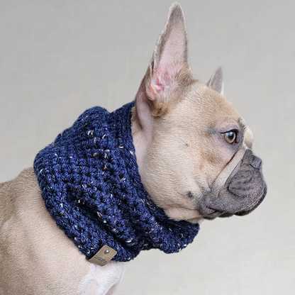 LivalaPip™ - Turtleneck scarf Tweed - Navy