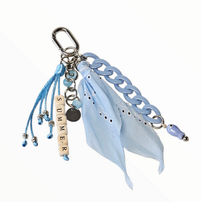 Liva.Jewelz ™ - Bandana Tas/Sleutel Hanger -  Ibiza Baby Blue