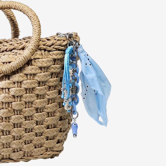 Liva.Jewelz ™ - Bandana Tas/Sleutel Hanger -  Ibiza Baby Blue