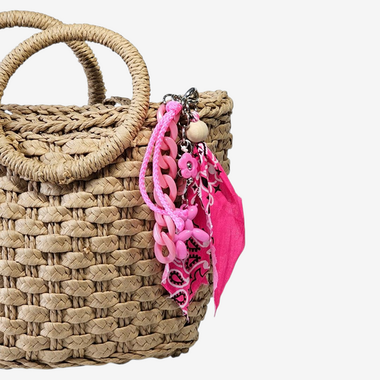 Liva.Jewelz ™ - Bandana Tas/Sleutel Hanger -  Ibiza Neon Pink