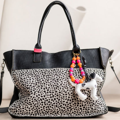 Liva.Jewelz ™ - Tas/Sleutel Hanger - Dalmatian Neon Bloom