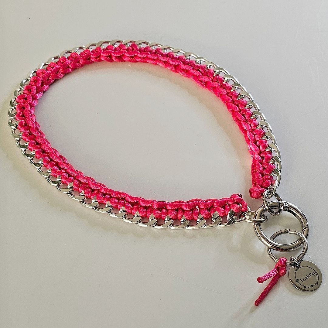 LivalaPip™ - Ketting - Schakel - Metal Neon Pink