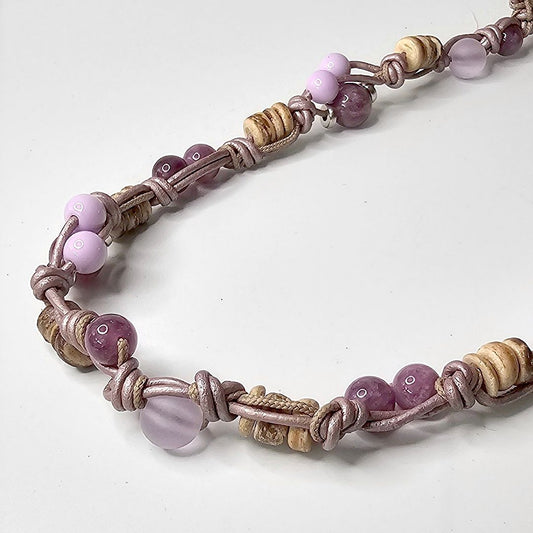 LivalaPip™ - Ketting Leer - Mauve Mist