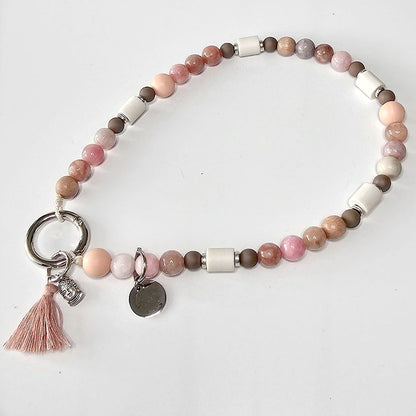 LivalaPip™ - Anti-tekenketting - Natuursteen - Vintage Pink