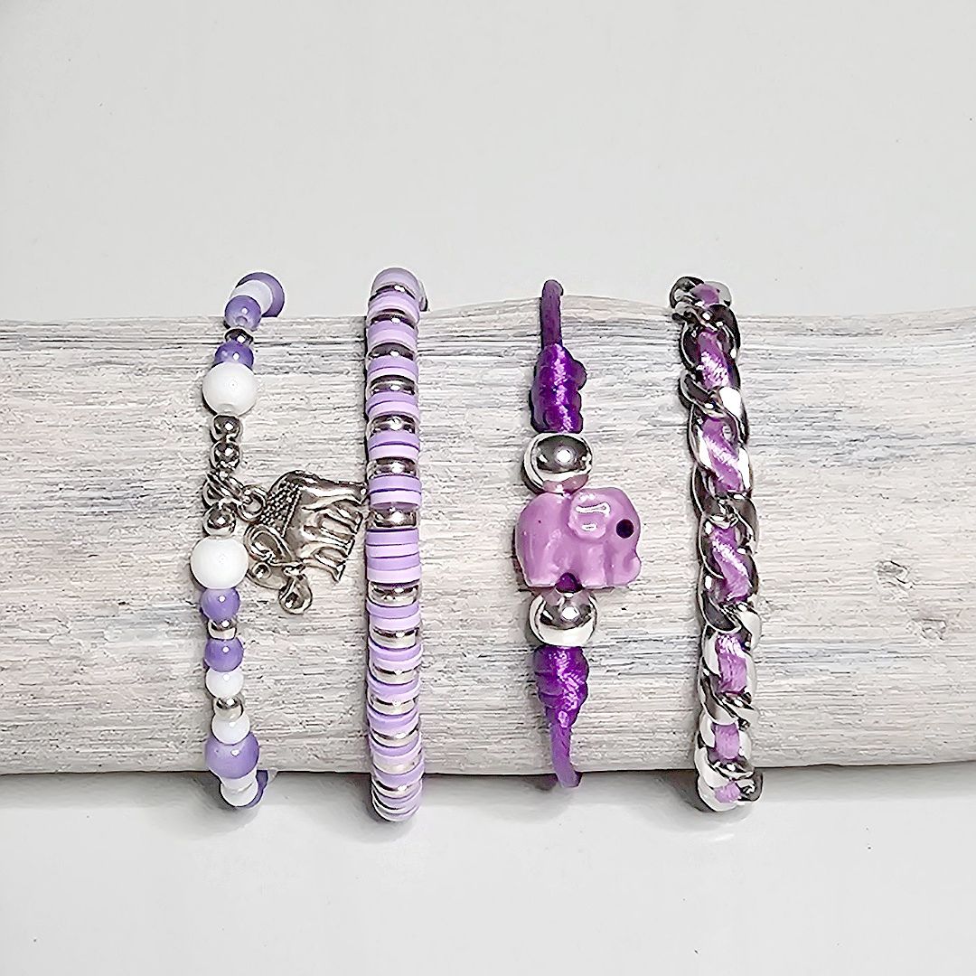 Liva.Jewelz™ - Armbanden set - Purple Pachy