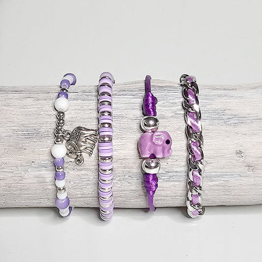 Liva.Jewelz™ - Armbanden set - Purple Pachy