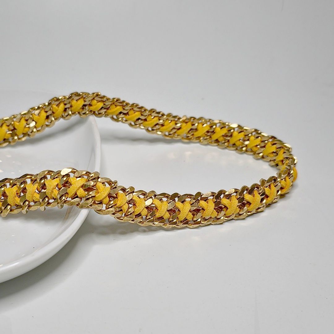 LivalaPip™ - Ketting - Schakel - Steel Gold Dark Yellow