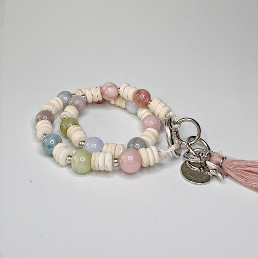 LivalaPip™ - Ketting - Coconut Pastel Gemstones