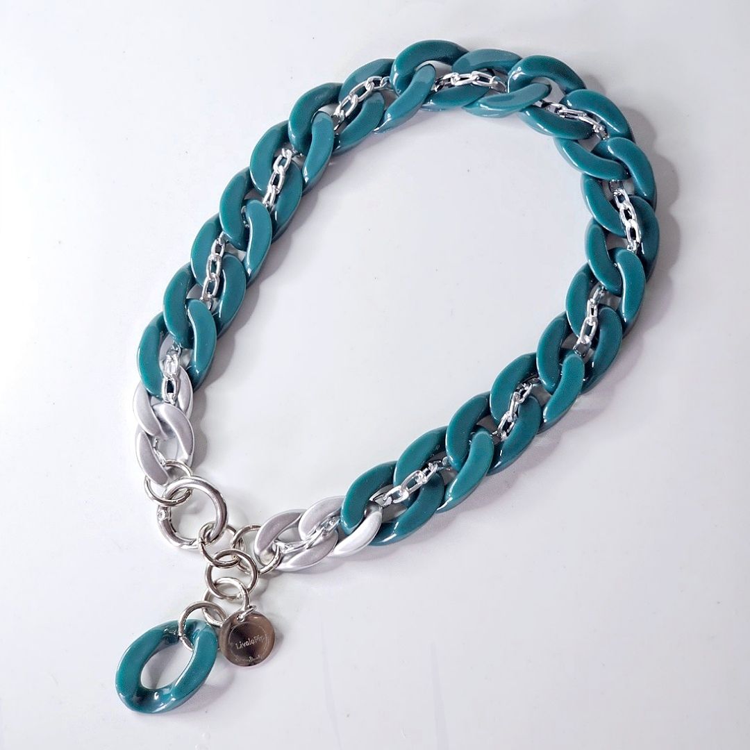 LivalaPip™ - Ketting - Schakel - Teal Blue