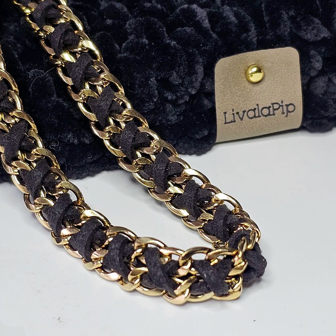 LivalaPip™ - ID Collar - Schakel - Steel Gold Black