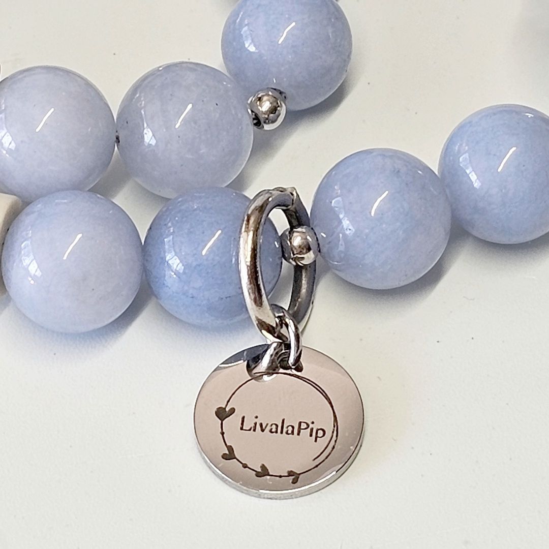 LivalaPip™ - Anti-tekenketting - Natuursteen - Aquamarine Breeze