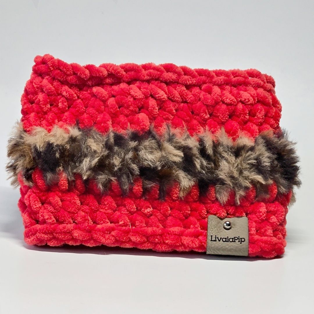 LivalaPip™ - Col sjaal Supersoft - Leopard Lipstick Red