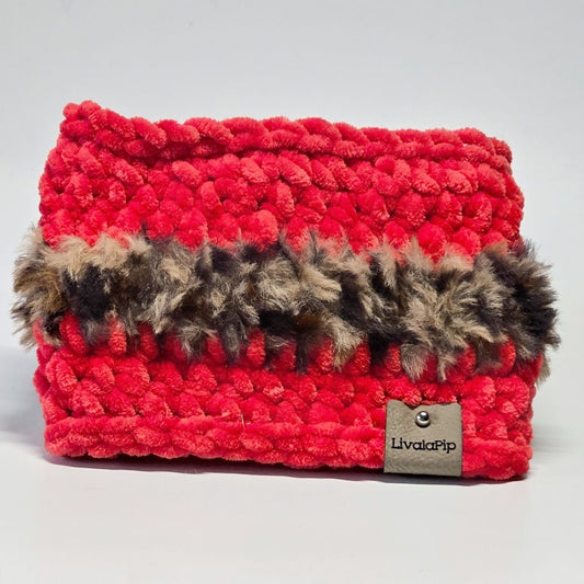 LivalaPip™ - Col sjaal Supersoft - Leopard Lipstick Red