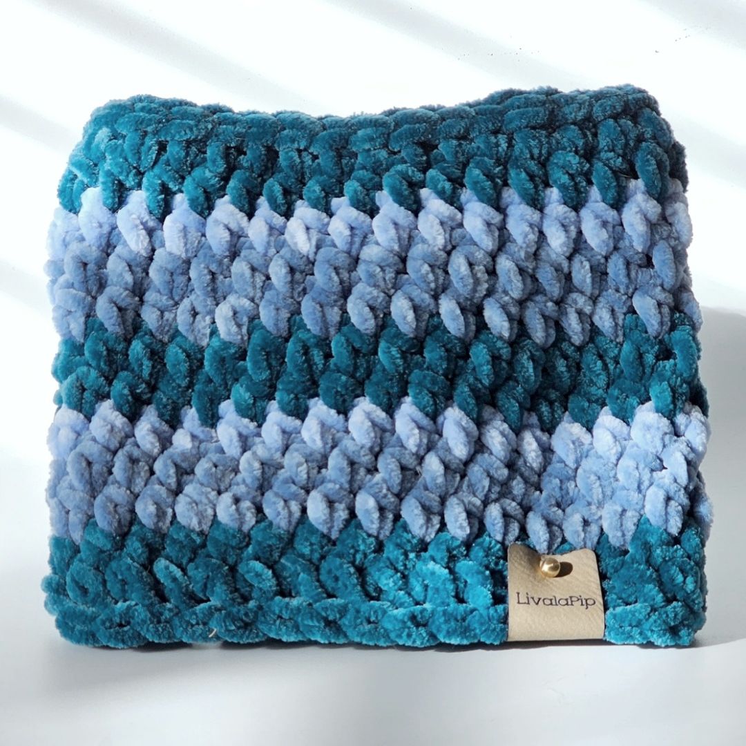 LivalaPip™ - Col sjaal Supersoft - Petrol Waves