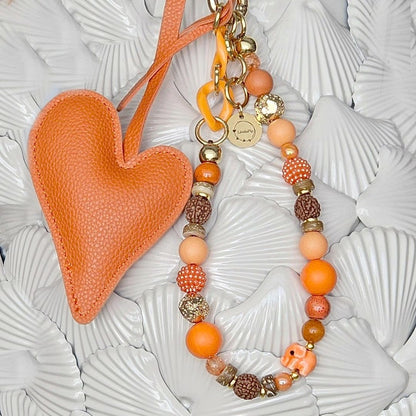 Liva.Jewelz ™ - Tas/Sleutel Hanger - Orange Heart