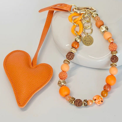 Liva.Jewelz ™ - Tas/Sleutel Hanger - Orange Heart