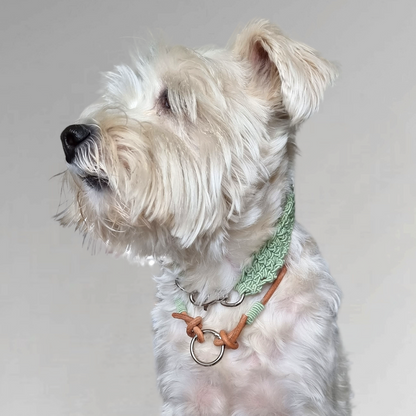 LivalaPip™ - Leather Necklace - Pastel Green/White